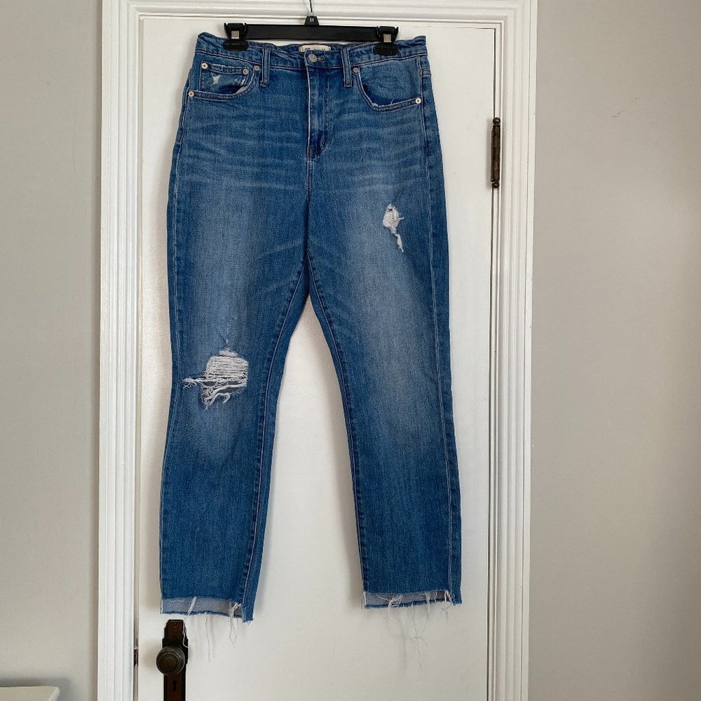 Madewell The High Rise Slim Boyjean Distressed Lita Wash Size 28